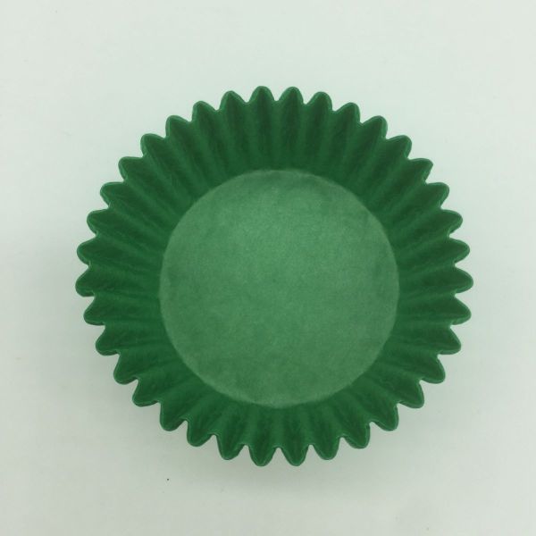 Non Stick Paper Cupcake Liners Round Shape Green Cupcake Holders Food Grade Baking Cups