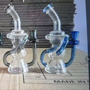 9" Smoke Water Pipe Recycler Double Body 14mm Male Bowl