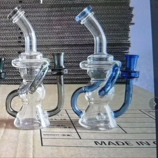 Buy 9" Smoke Water Pipe Recycler Double Body 14mm Male Bowl at wholesale prices