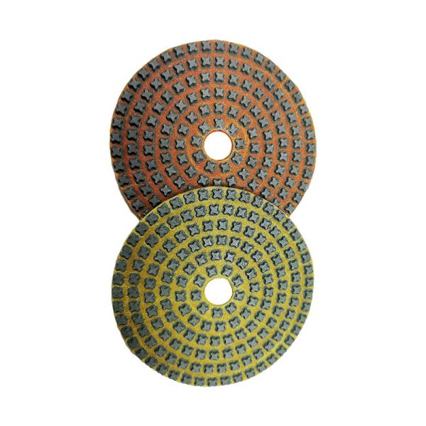 Flexible Copper Hybrid Transitional polishing pad for undulated concrete floor surface available in 3 inch from #30 #50
