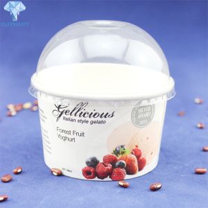 White 8oz 12oz Custom Printed Ice Cream Cups Biodegradable