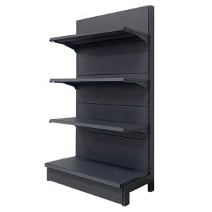 Factory Custom Size Color black gondola rack supermarket gondola shelving for