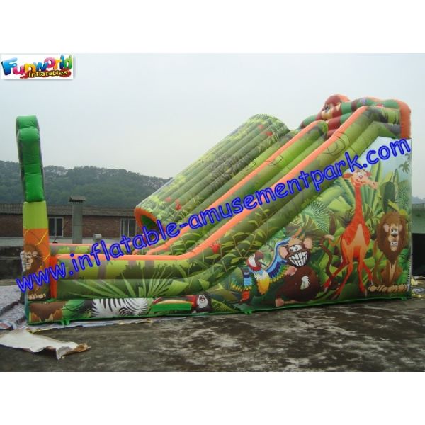 Waterproof Rent Inflatable Slide , Jungle Big Inflatable Slide Slip For Children