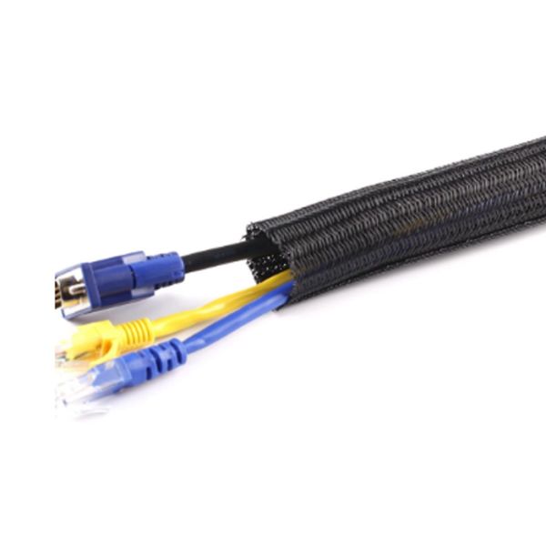 Wear Proof PET Expandable Braided Sleeving Cable High Strength Harness Usage