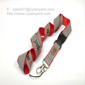 Secure reflective band lanyards with visibility at night, printed reflective