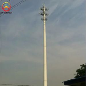 Galvanized Steel Tube Self Supporting AntennaTelecommunication Monopole with