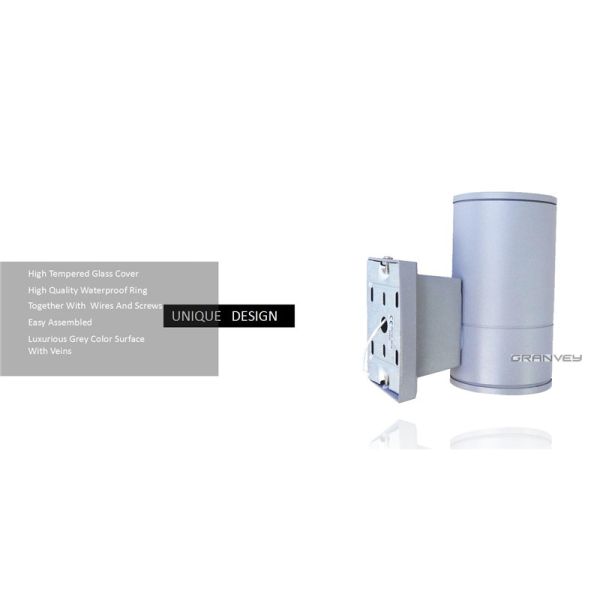 Waterproof Up Down Led Wall Light Aluminum Cylinder Shape One Head Shine Direction