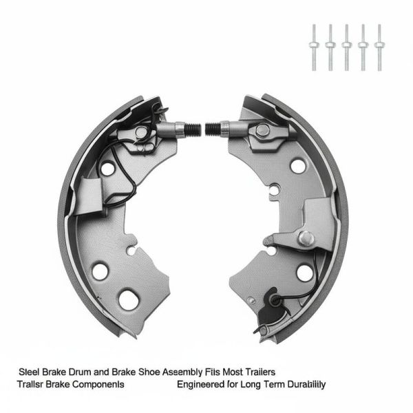 Steel Brake Drum and Brake Shoe Assembly Fits Most Trailers Trailer Brake