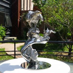 Custom Cast Flying Eagle Stainless Steel Animal Sculpture