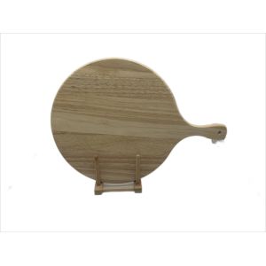 Round Rubber Wood Pizza Cutting Board With Customization Handle