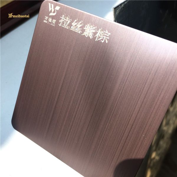 GB Standard Purple Hairline Stainless Steel Sheet Corrosion Resistance