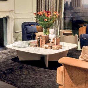 Rectangle Customized Coffee Table 1000mm Marble Luxury Couchtisch