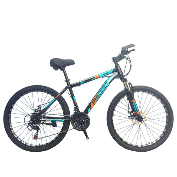 24" Mountain Bike for Adult 21 Speed Carbon Steel Frame Lightweight Mechanical Disc Brakes