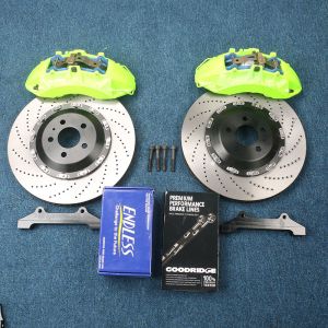 China Green Modified 4 Pot Car Brake Calipers Aluminum Alloy on sale