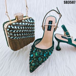 Dazzling shoes and bag for party and wedding