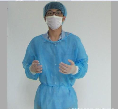 Buy Polyester Polyethylene Plain White Hospital Poly Coated Isolation Gown at wholesale prices