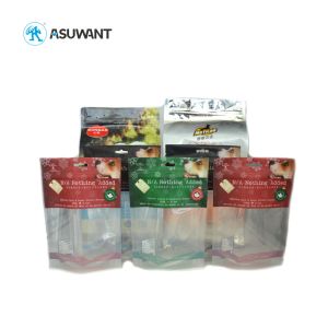 Resealable Zipper Stand Up Pouch Mylar Pet Food Packaging Bag With One Side