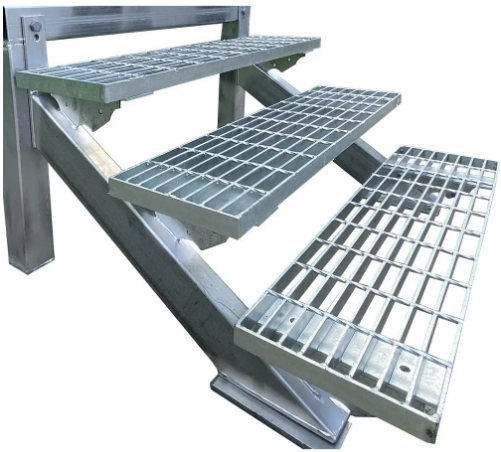 Hot DIP Galvanized Steel Stair Treads with High Strength Bearing Bar Specifications for Durable Anti-Slip Performance