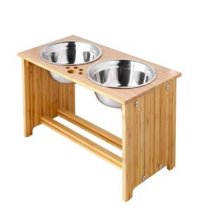 Wooden Dog Feeding Station Interactive Swallowing Easily
