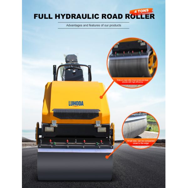 Asphalt Rollers Mini Compactor 3ton 4ton 6ton Double Drum Driving Road Roller