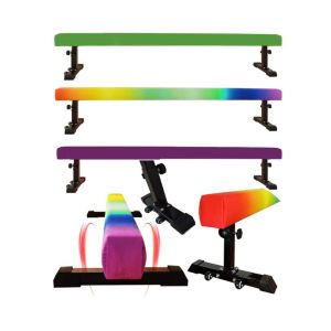 Adjustable Wheels 8ft Oval Shape Suede surface Gymnastics Training Beam