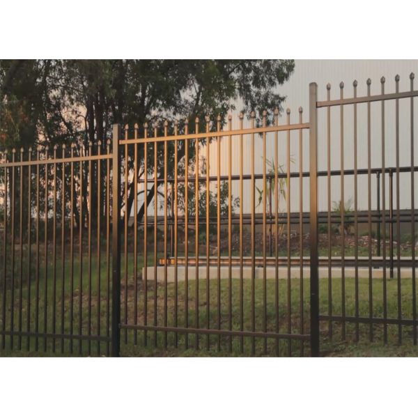 2100mm height x 2450mm width square flat picket HERCULES steel fence