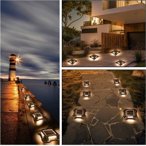 IP68 Waterproof Solar Powered Garden Decking Lights Rugged Aluminum Alloy