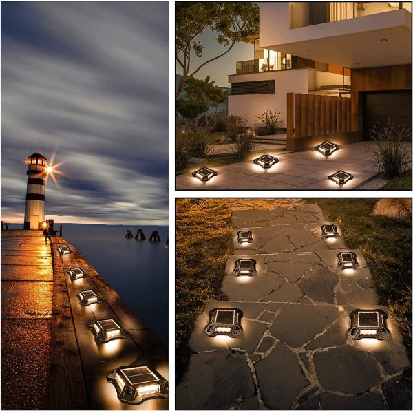 IP68 Waterproof Solar Powered Garden Decking Lights Rugged Aluminum Alloy