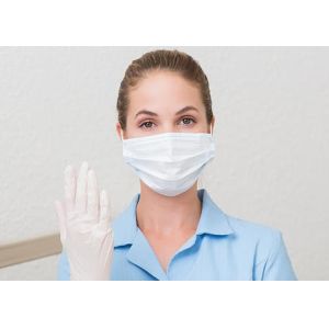 Sanitary 3 Ply Surgical Face Mask Non Woven Fabric High Filtration Skin Friendly