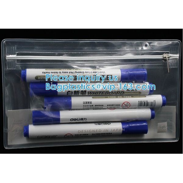 Biodegradable Transparent PVC/EVA/TPU Zipper Slider bag,Selected By Girls Cosmetics Toothbrush Zipper Bag With Slider