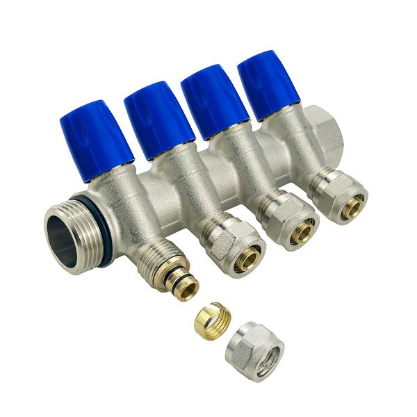 Floor Heating Parts Customized Size Brass Pex Manifold With Customized Color