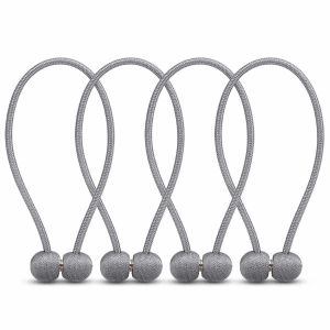 Contemporary Metal Dark Grey Magnetic Curtain Tie Backs