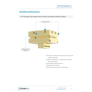 2 Jaw Parallel Pneumatic Gripper TSC Heavy Duty Pneumatic Gripper