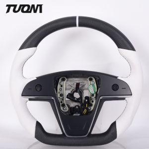 2022 LED Display Car Flat Bottom Steering Wheel Tesla Model 3 Carbon Fiber