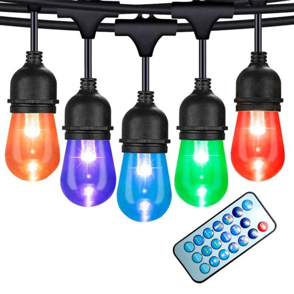 Waterproof Heavy Duty Outdoor RGB LED String lights Connectable Festoon for Party Garden Christmas Holiday Garland Cafe