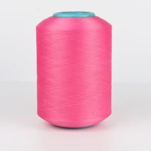 Bright Dty Ply Cotton Spandex Yarn Colored 20/150D Machine Thread Coated Rubber