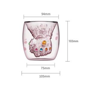 Beverage Thanos Glove Double Borosilicate Glass Cup 400ml