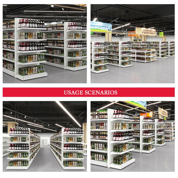 Custom Metal Supermarket Shelving Gondola Display 30-100KGS Capacity