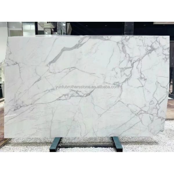 Polished Natural Statuario White Marble Big Slab for Italian Flooring and Wall Tiles