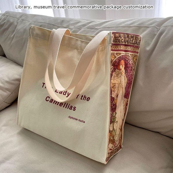 OEM/ODM Accepted Art Bags for Tourist Souvenirs British Museum Canvas Print Pattern