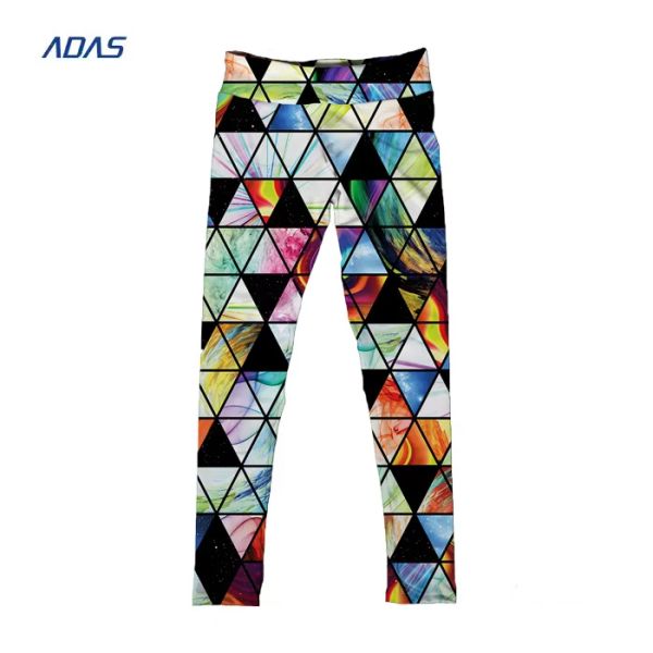 160g Allover Printed Embroidery Gym Fitness Wear Yoga Workout Tights For Women