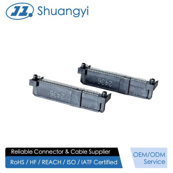 Buy SAS4/PCIe 68-Pin SMT Female Electronic Signal Connector, 30U" Gold Terminal PCB Connector for Server, Automotive, High-Speed Data Transmission at wholesale prices