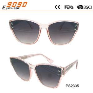 Fashionable sunglasses with two pins on the frame,streamline temple