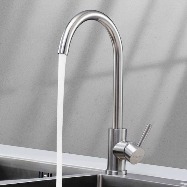 304 Stainless Steel Kitchen Sink Faucet Single Cold Universal Rotating Hot and Cold Faucet