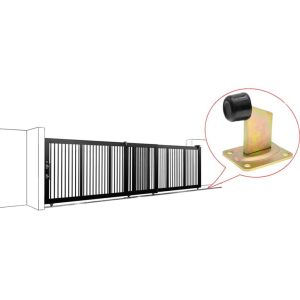 Silver Zinc Plated Adjustable Metal Gate Stopper With Rubber Buffer