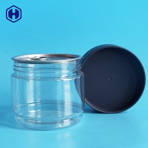 Round Empty 438ml 15oz Stackable Clear Plastic Cans