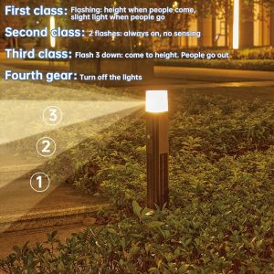 Body Induction Solar Powered Bollard Lights Cast Aluminium App Control