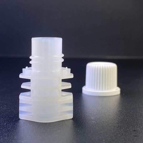Food Grade 10mm PE Plastic Screw Cap with Flip Top Spout Lids Safe Rim for Kids Jelly Products Flexible Pouch Packaging
