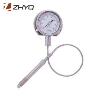 Flexible Stem Melt Pressure Gauge , Steam High Temp Pressure Gauge