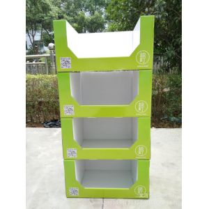 Supermarket Retail Cardboard Display Racks with 4C/ Matte Lamination Surface